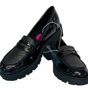 Jelly Pop ladies black shimming clog loafers size 4 NEW